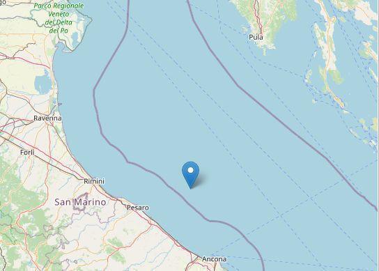 Forte scossa di terremoto di magnitudo 5.7 lungo la Costa Marchigiana Pesarese