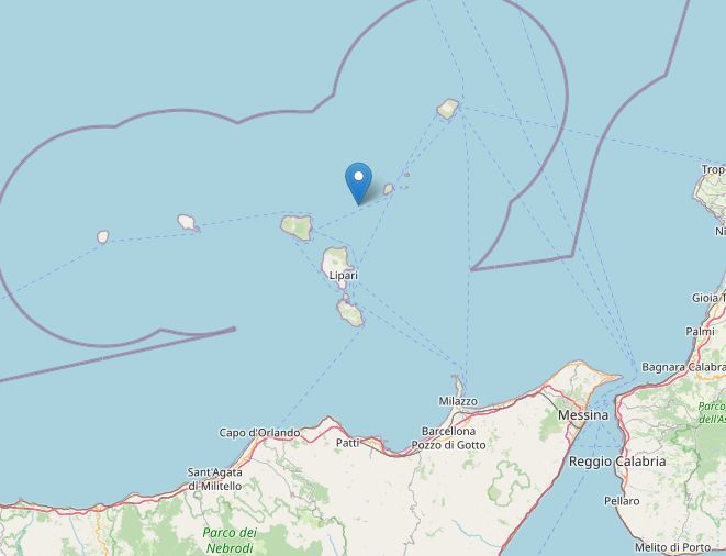 Scossa di terremoto di magnitudo 4.4 nell’arcipelago delle Eolie